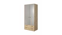 Stylefy Kaktus Kleiderschrank I Eiche Artisan Dekor Platingrau