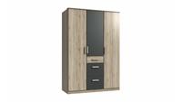 Stylefy Karoline II Kleiderschrank Sanremo Eiche Graphit