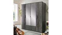 Stylefy Dublin Drehtürenschrank III Graphit Digi Steel Optik