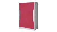 Stylefy Goldie Kleiderschrank V Weiß Rosa