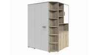 Stylefy Karoline II Eckkleiderschrank mit Bettkasten Sanremo Eiche Weiß