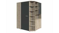 Stylefy Karoline II Eckkleiderschrank mit Bettkasten Sanremo Eiche Graphit