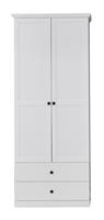 Ebuy24 - BrandsonBaxter Garderobenschrank 2 Türen, 2 Schubladen, 5 Einlegeboden weiß. - Weiß