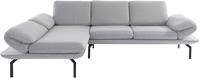 Domo Collection Ecksofa New York, wahlweise mit Arm- und Rückenfunktion, mit Winkelfuß aus Metall