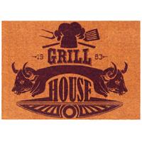 Pergamon In & Outdoor Fußmatte Power BBQ Grill House, Orange, 85x120 cm