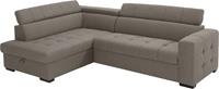 Exxpo - Sofa Fashion Ecksofa, Steppung im Sitzbereich, Wahlweise mit Bettfunktion und Bettkasten, inklusive 3 verstellbaren Kopfstützen