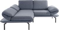 Domo Collection Ecksofa New York, wahlweise mit Arm- und Rückenfunktion, mit Winkelfuß aus Metall