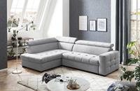 Exxpo - Sofa Fashion Ecksofa, Steppung im Sitzbereich, Wahlweise mit Bettfunktion und Bettkasten, inklusive 3 verstellbaren Kopfstützen