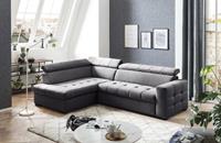 Exxpo - Sofa Fashion Ecksofa, Steppung im Sitzbereich, Wahlweise mit Bettfunktion und Bettkasten, inklusive 3 verstellbaren Kopfstützen