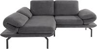 Domo Collection Ecksofa New York, wahlweise mit Arm- und Rückenfunktion, mit Winkelfuß aus Metall