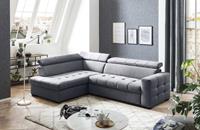 Exxpo - Sofa Fashion Ecksofa, Steppung im Sitzbereich, Wahlweise mit Bettfunktion und Bettkasten, inklusive 3 verstellbaren Kopfstützen