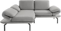 Domo Collection Ecksofa New York, wahlweise mit Arm- und Rückenfunktion, mit Winkelfuß aus Metall