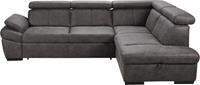 exxpo - sofa fashion Hoekbank inclusief hoofdbord en verstelbare armleuning, naar keuze met slaapfunctie en bedkist
