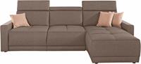 Domo Collection Ecksofa Ava, mit Recamiere, Federkern wahlweise mit Kopfteilverstellungen