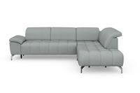 Sit&More Ecksofa Cool, wahlweise mit Kopfteilverstellung und Vorziehsitz, motorisch,mit silberfarbenen Füßen