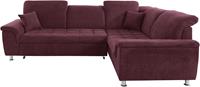 Domo Collection Ecksofa Franzi, wahlweise mit Kopfteilverstellung (dann Breite: 275 cm), optional mit Bettfunktion, inklusive Zierkissen