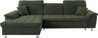 Domo Collection Ecksofa Franzi, wahlweise mit Kopfteilverstellung (dann Tiefe: 170 cm), optional mit Bettfunktion und Bettkasten, inklusive Zierkissen