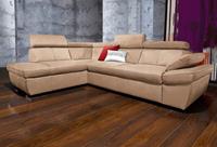 exxpo - sofa fashion Hoekbank Salerno, L-vorm inclusief verstelbare hoofdsteun en verstelbare armleuning, naar keuze met slaapfunctie