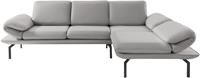 Domo Collection Ecksofa New York, wahlweise mit Arm- und Rückenfunktion, mit Winkelfuß aus Metall