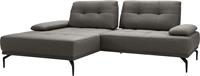 exxpo - sofa fashion Hoekbank Inclusief zitdiepteverstelling, verstelbare armleuning, metalen poten