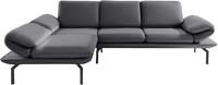 Domo Collection Ecksofa New York, wahlweise mit Arm- und Rückenfunktion, mit Winkelfuß aus Metall