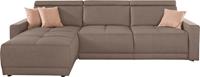 Domo Collection Ecksofa Ava, mit Recamiere, Federkern wahlweise mit Kopfteilverstellungen