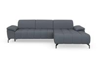 Sit&More Ecksofa Cool, wahlweise mit Kopfteilverstellung und Vorziehsitz, motorisch, mit schwarzen Füßen