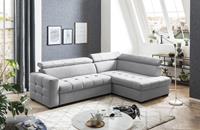 Exxpo - Sofa Fashion Ecksofa, Steppung im Sitzbereich, Wahlweise mit Bettfunktion und Bettkasten, inklusive 3 verstellbaren Kopfstützen