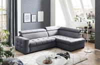 Exxpo - Sofa Fashion Ecksofa, Steppung im Sitzbereich, Wahlweise mit Bettfunktion und Bettkasten, inklusive 3 verstellbaren Kopfstützen