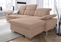 Domo Collection Ecksofa Milan, mit Rückenverstellung und Federkern, wahlweise mit Bettfunktion