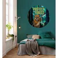 Komar Fototapete »Star Wars Protect the Forest«, glatt, bedruckt, Comic, Retro, mehrfarbig, BxH: 128x128 cm, selbstklebend