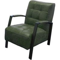 HomingXL Industriële fauteuil Elba | Lederlook Missouri groen 10 | 61 cm breed