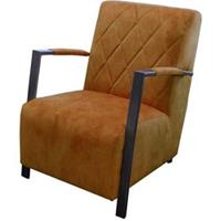 HomingXL Industriële fauteuil Isabella | velours Adore cognac 28 | 65 cm breed