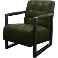 HomingXL Industriële fauteuil Salina | leer Colorado groen 08 | 60 cm breed