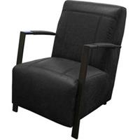 HomingXL Industriële fauteuil Rosetta | leer Colorado antraciet 01 | 64 cm breed