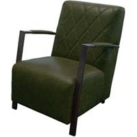 HomingXL Industriële fauteuil Isabella | leer Colorado groen 08 | 65 cm breed