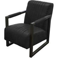 HomingXL Industriële fauteuil Capri | leer Colorado antraciet 01 | 59 cm breed
