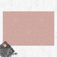 Bilderwelten Vinyl-Teppich - Große Mandala Muster in Altrosa - Querformat 2:3 