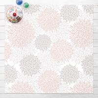 Bilderwelten Vinyl-Teppich - Große gezeichnete Pusteblumen in Rosa - Quadrat 1:1 
