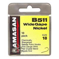 Kamasan B511 Wide Gape Nickel Barbed - Haak - Haakmaat 10