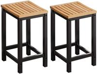 SoBuy 2er Set Stuhl Holzstuhl Essstuhl Küchenstuhl Hocker zum Küchenwagen schwarz