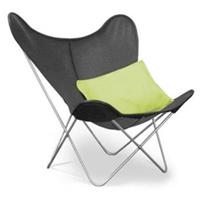 Hardoy Chair mit Segeltuch-Bezug schwarz Sessel  Gestellfarbe: Edelstahl