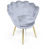 WEBMARKETPOINT Sessel aus Muschelsamt mit goldenen Beinen