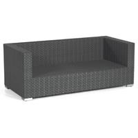 SONNENPARTNER 2-Sitzer Lounge-Sofa Residence Aluminium mit Polyrattan graphit-schwarz inklusive Kiss