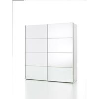 EBUY24 Veto Kleiderschrank 1 Tür und 1 Spiegeltür breite 182 cm, weiss. - Weiß