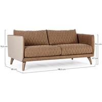 WEBMARKETPOINT Helston Vintage 2/3-Sitzer-Sofa aus Wildleder
