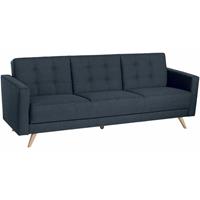 58 AUFM KESSEL Sofa 3-Sitzer mit Bettfunktion Karisa Bezug Flachgewebe Buche natur / blau 21917