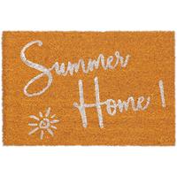 RELAXDAYS Fußmatte aus Kokosfasern, 'Summer Home' Schriftzug, 40 x 60 cm, rutschfest, für drinnen & draußen, orange-weiß