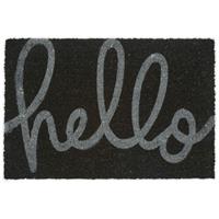 RELAXDAYS Fußmatte Kokos, B x T: 60 x 40 cm, mit Spruch 'Hello', gummiert, innen und außen, Türvorleger, schwarz/grau - 