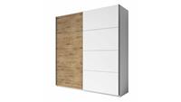 Stylefy Realta Schwebetürenschrank Weiß Eiche Beaufort 220 cm